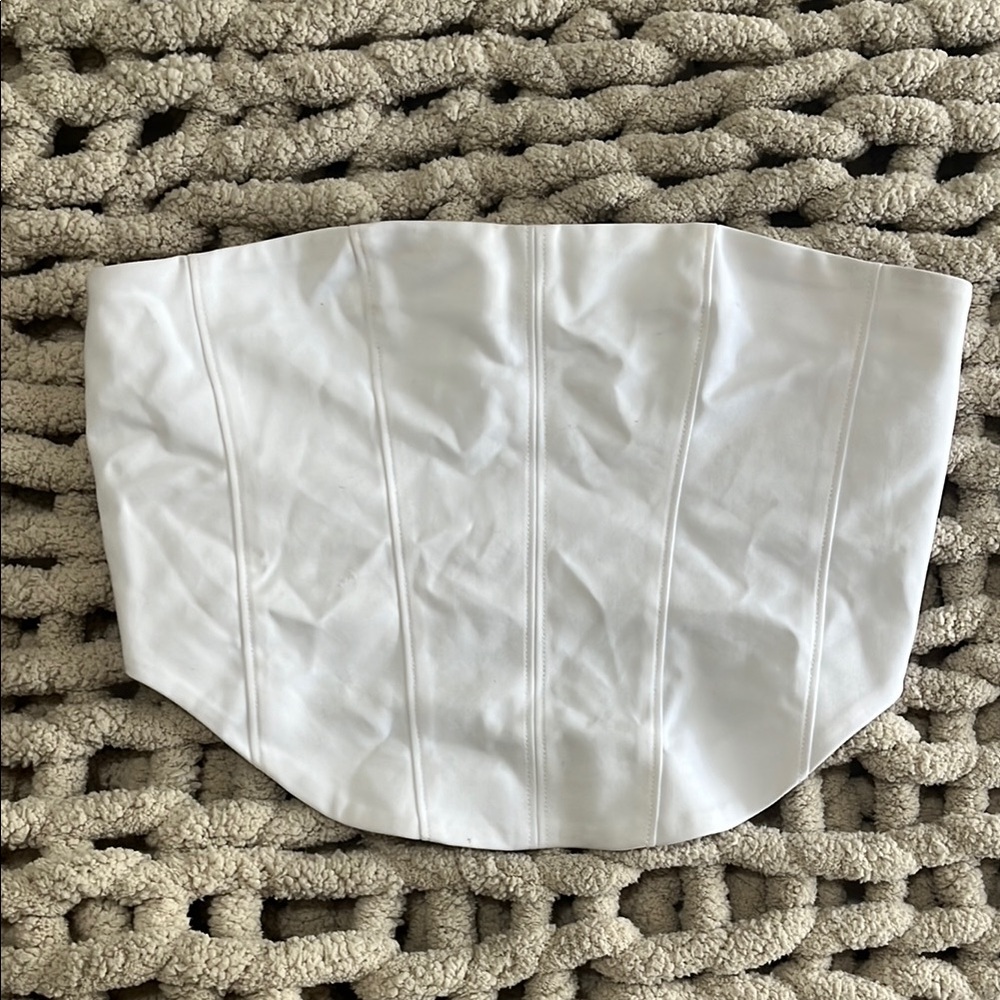 White Strapless Good American Corset Top